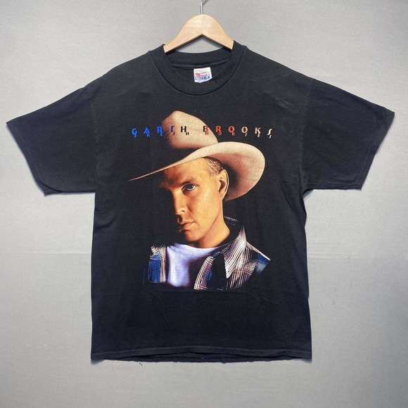 Hanes Beefy-T Other - Hanes Garth Brooks Fresh Horses T Shirt Mens Lg Black Vintage 1996 Tour Graphic